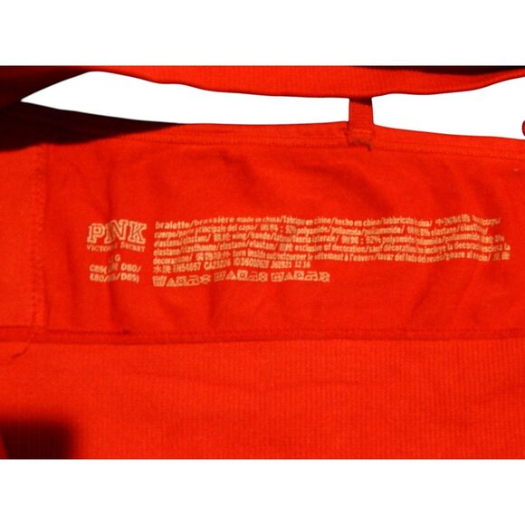 PINK by VICTORIA'S SECRET junior's large solid red criss-cross bralette - Picture 2 of 4